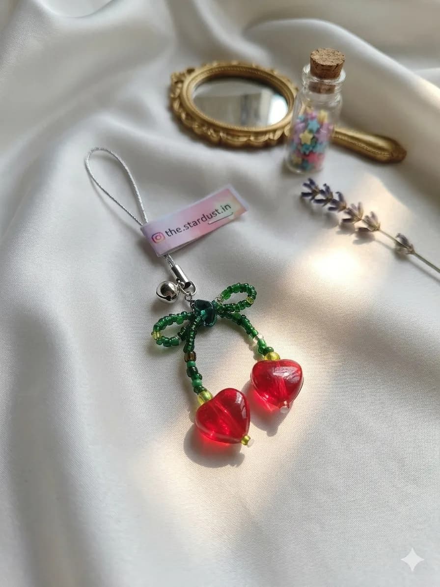 Heart Cherry Phone Charm