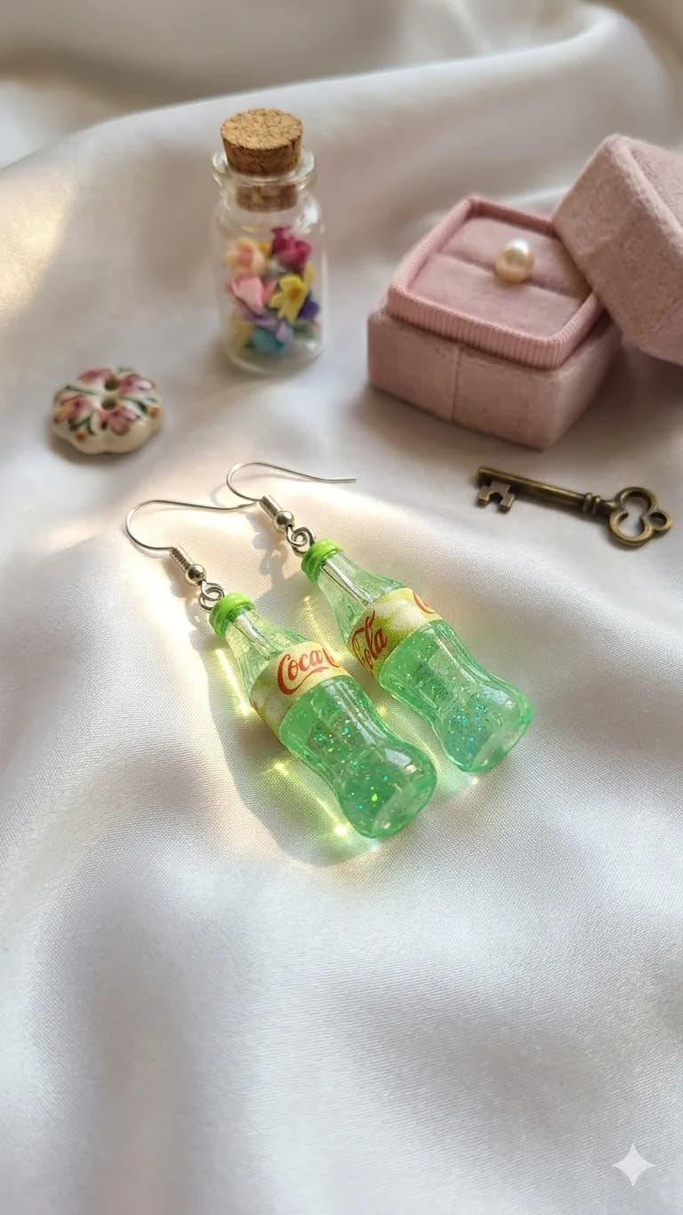 Shimmery Coke earrings