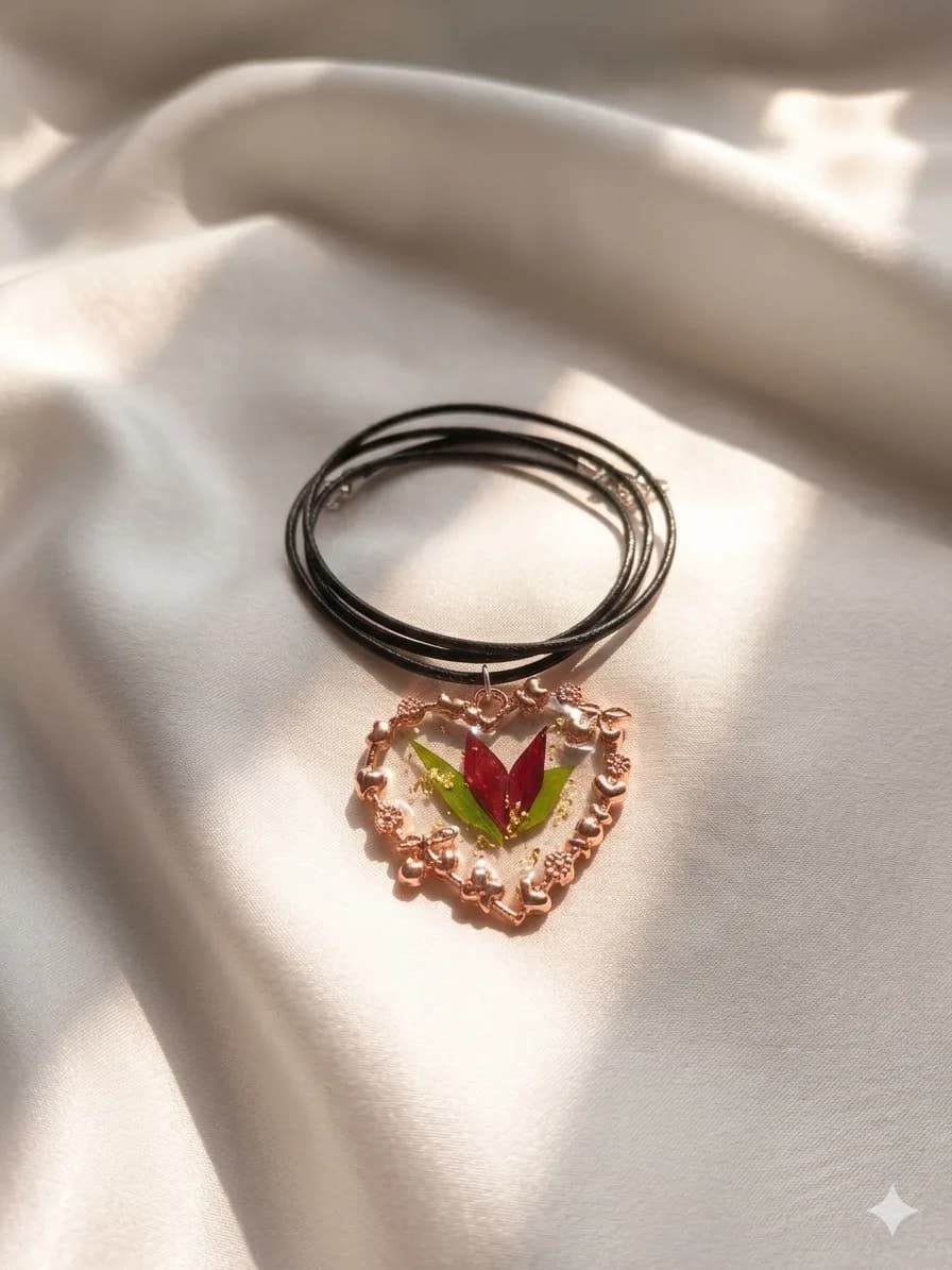 Hollow Rose Resin Necklace — 3