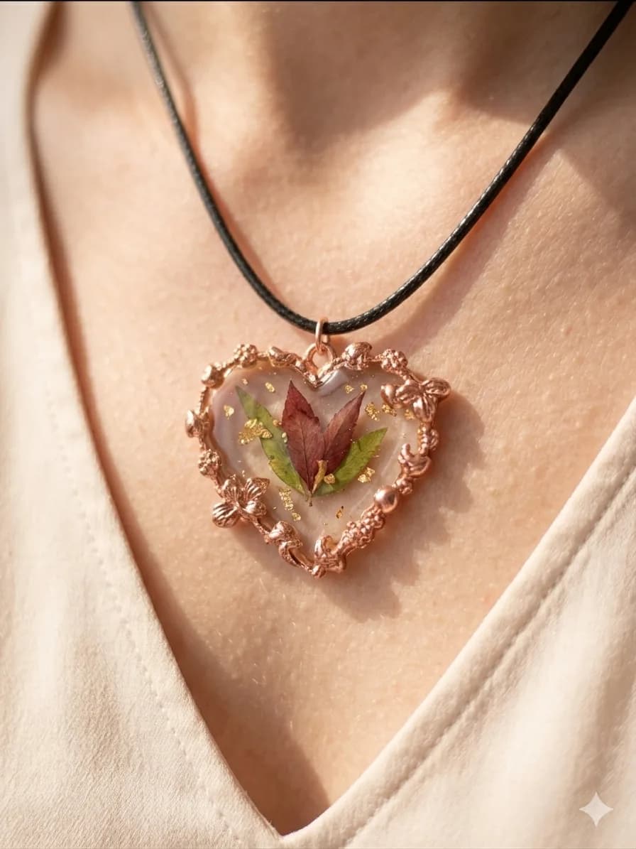 Hollow Rose Resin Necklace