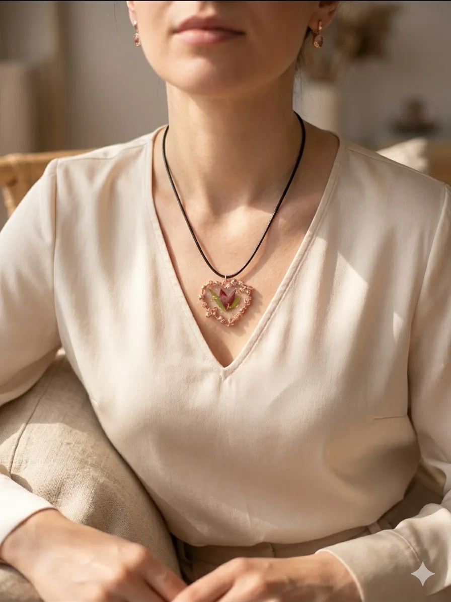 Hollow Rose Resin Necklace — 2