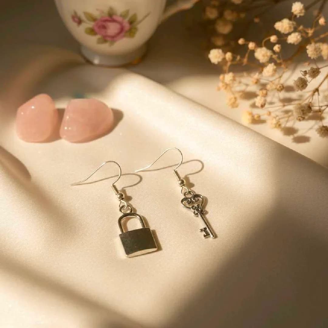 Lock n key earrings