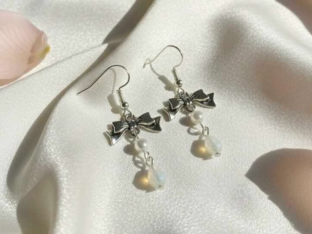 Opalite heart earrings