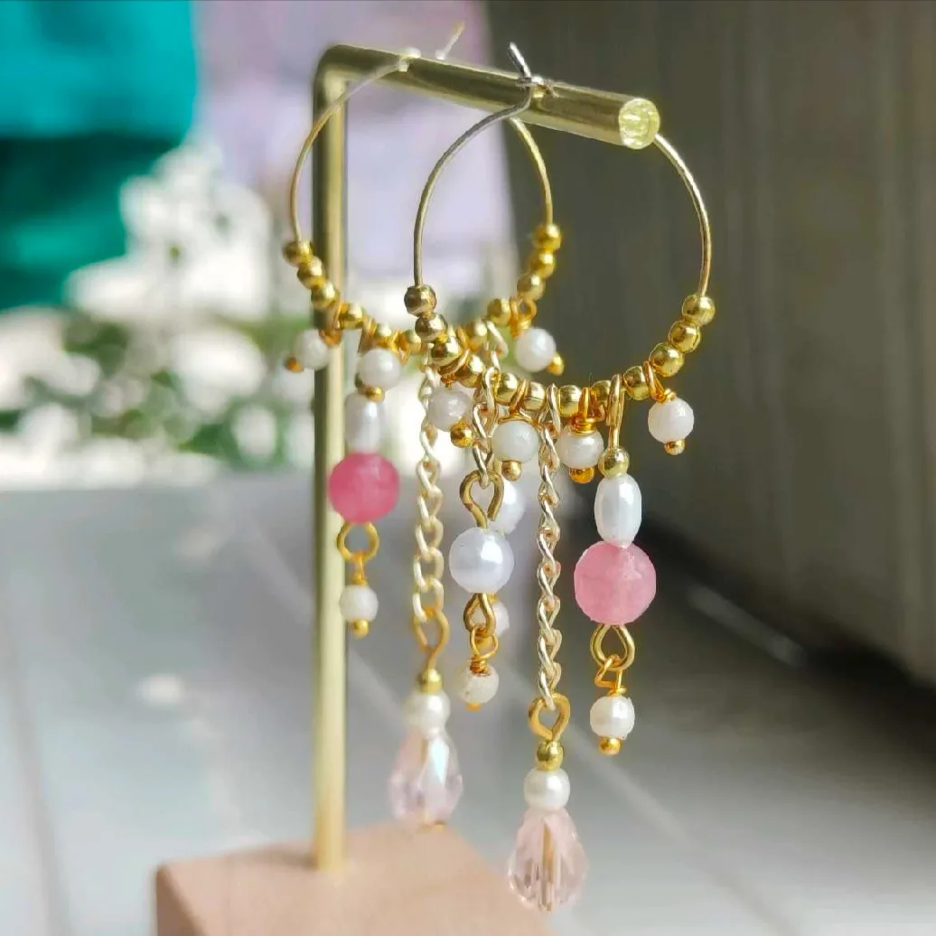 Pink onyx earrings — 2
