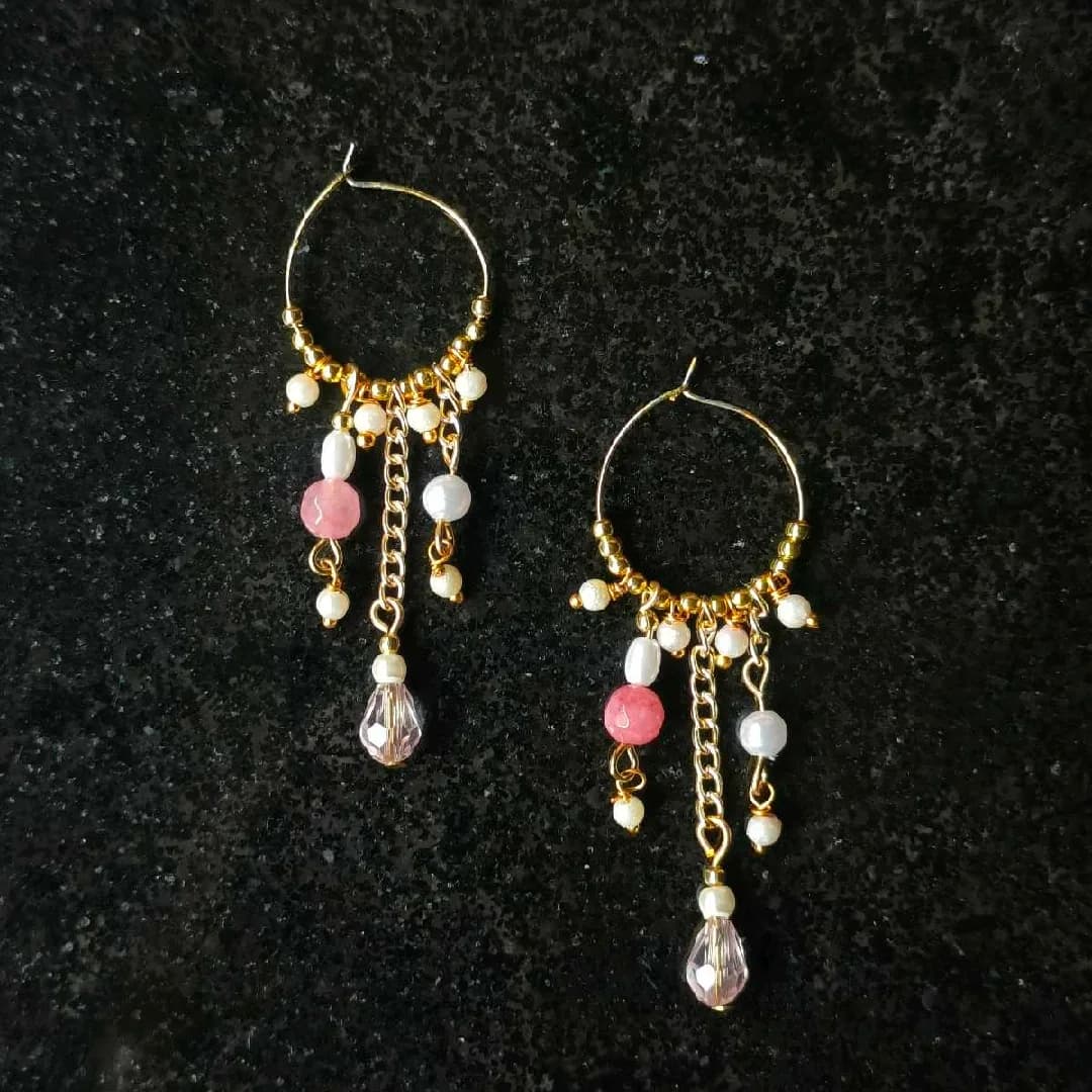Pink onyx earrings — 1