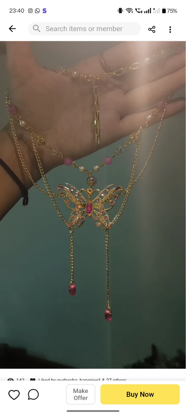 Glitterwing necklace — 2